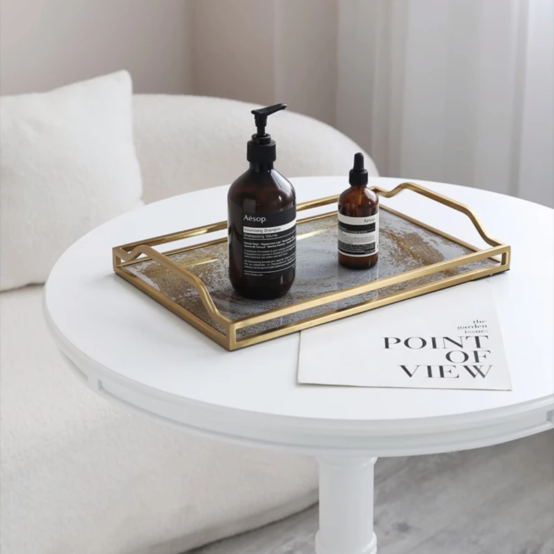 Поднос из позолоченного стекла зеркальный поднос для хранения прямоугольное