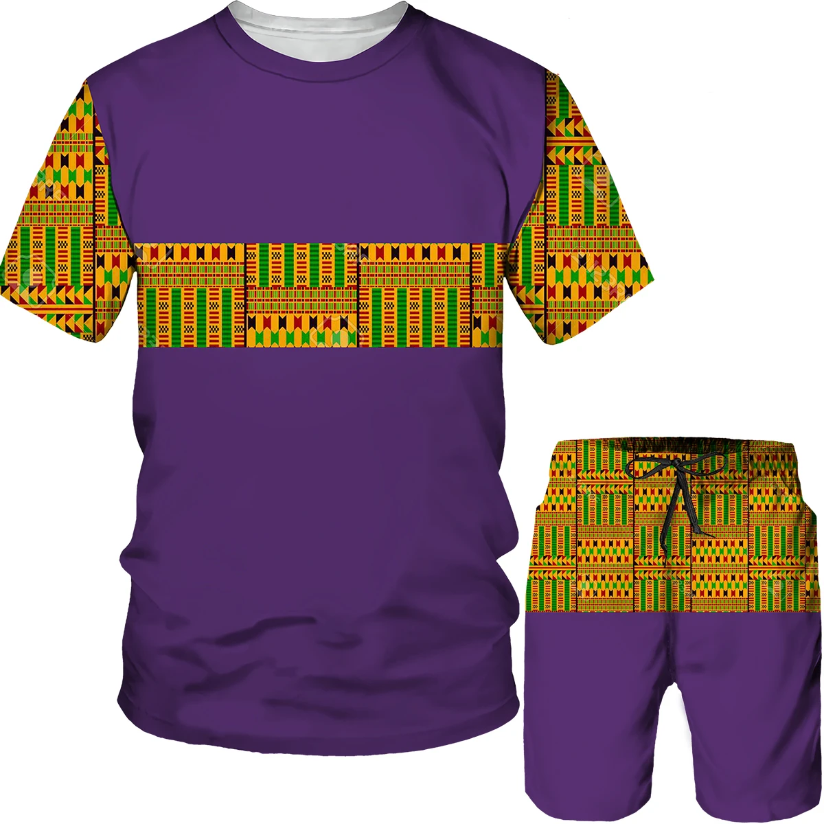 2023 Summer Promotion New Product African Dashiki T-shirt Suit Traditional Clothing Oversized Two-piece Jogging Suit