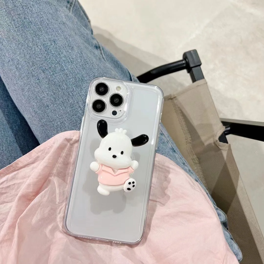 Sanrio Run Pachacco with stand Phone Cases For iPhone 13 12 11 Pro Max Mini XR XS MAX X Back Cover