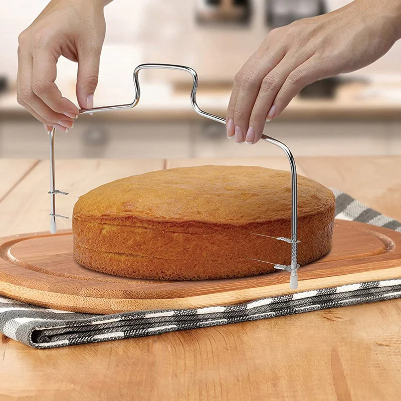 

Stainless Steel Double Line Cake Cut Slicer Adjustable Device Cake Decorating Mold DIY Household Bakeware Kitchen Cake Tools