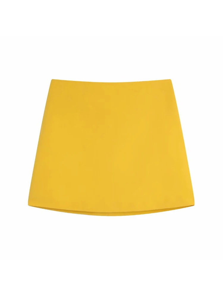 

2022 Summer Women Mini Skirts Casual Solid High waist Zipper Female Fashion Sweet Street A-Line Skirt Clothes
