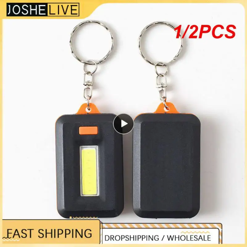 

1/2 шт. портативные фонари для кемпинга, лампа с питанием от батареи, фонарь для экстренного освещения, высокомощный COB-фонарик для ключей