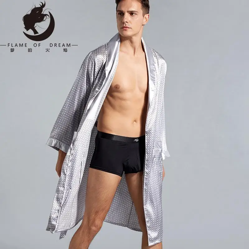 

Женский домашний шелковый халат, Летний Тонкий шелковый халат с длинным рукавом, мужской Халат большого размера 21-1014