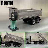 Hydraulic Trailer with Lifting System Full Metal Chassis For 1/14 Tamiya RC Truck SCANIA R620 VOLVO ACTROS MAN TGX Accessories