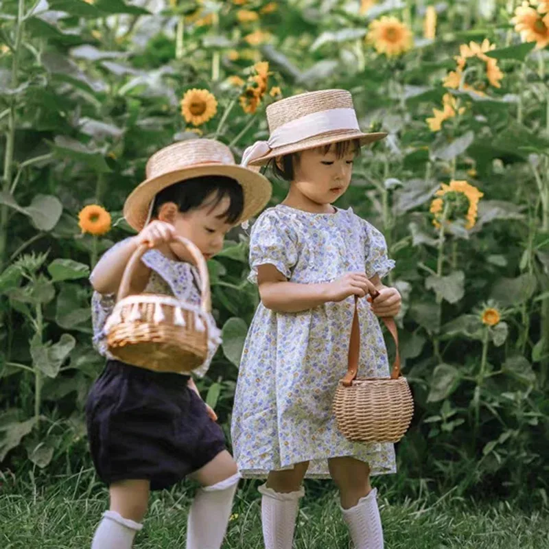 Плетеная Сумка в виде замка из ротанга милая ручка домашний декор Соломенная