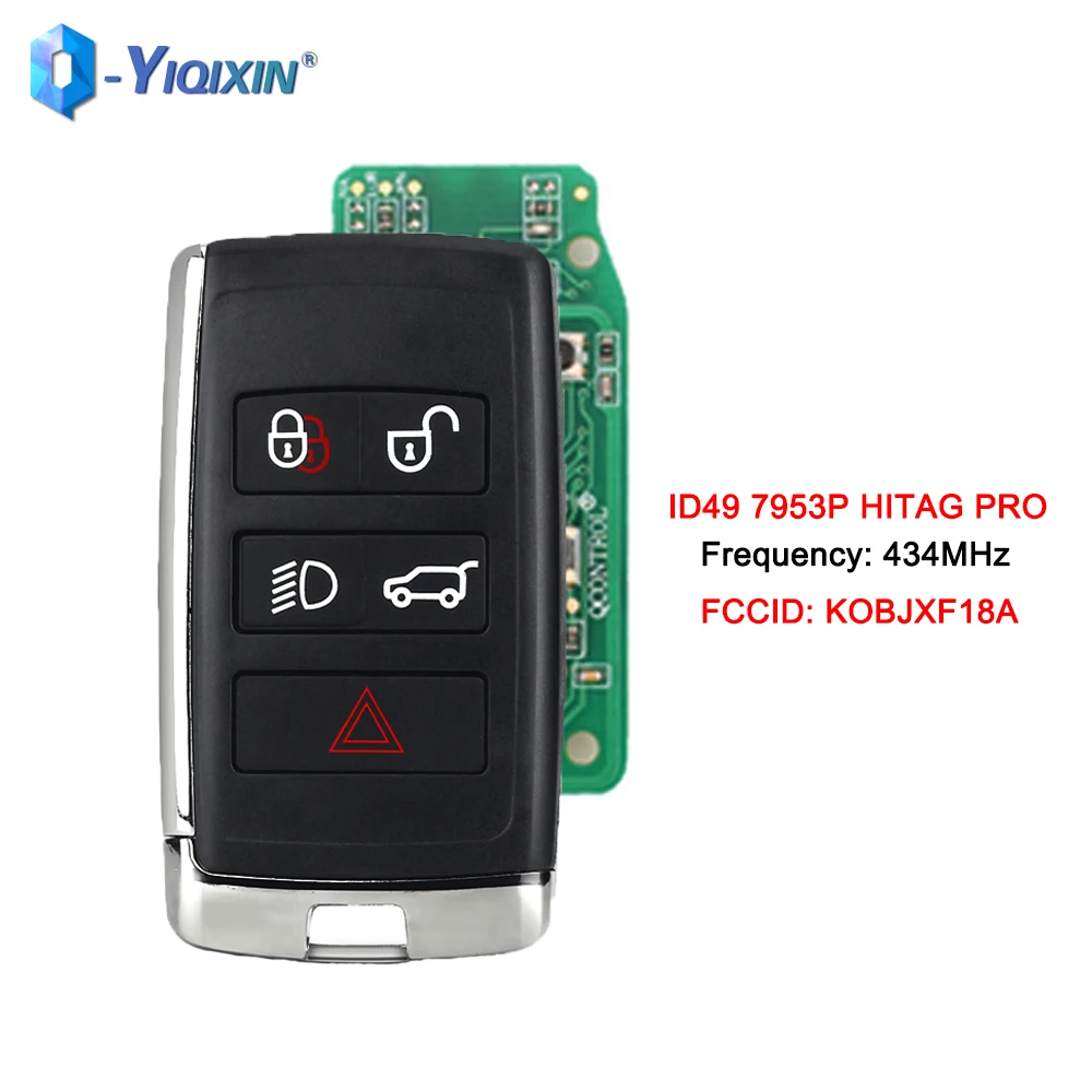 

YIQIXIN 5 Buttons Keyless Entry Smart Remote For Land Rover Range Sport lr4 Vogue Discovery For Jaguar Xe Xf XJ 434MHz ID49 Chip