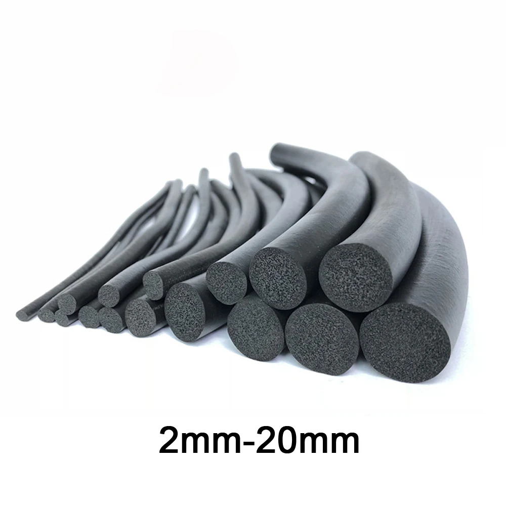 

Black EPDM Rubber Foam Sealing Strip Round Sponge Cord Bar For Cabinet Door Seal 2/3/4/5/6/7/8/9/10/11/12/13/14/15/16/18/20mm