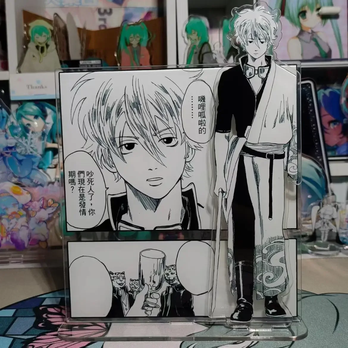 Черно-белая акриловая подставка GINTAMA фигурки героев аниме коллекция милых