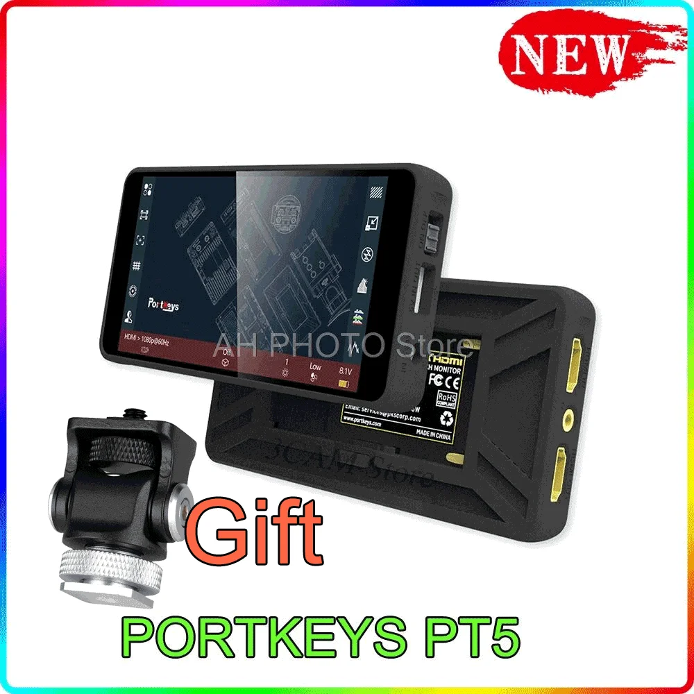 

5-дюймовый монитор Portkeys PT5, 5 дюймов, 4K, HDMI, сенсорный экран, 500nit, ультратонкий, с поддержкой 3D LUT, 1920*1080, для камеры DSLR P6, новое обновление
