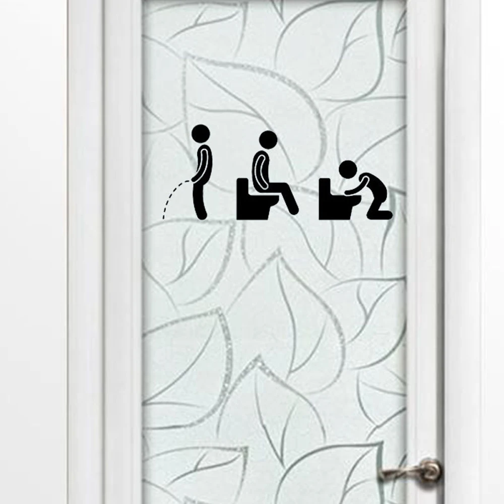 

Toilet Sticker Funny Man WC Sticker Removable Bathroom Door Sticker Washroom Wall Sticker Art Decal Creative DIY Home Decoration