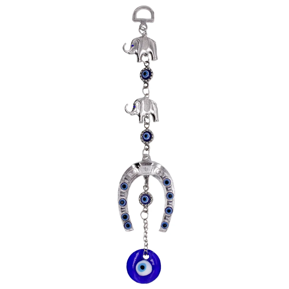 

Blue Eye Pendant Evil Hanging Eyes Turkish Blessing Elephant Wall Hamsa Lucky Decor Ornament Decoration Home Beads Window Horse