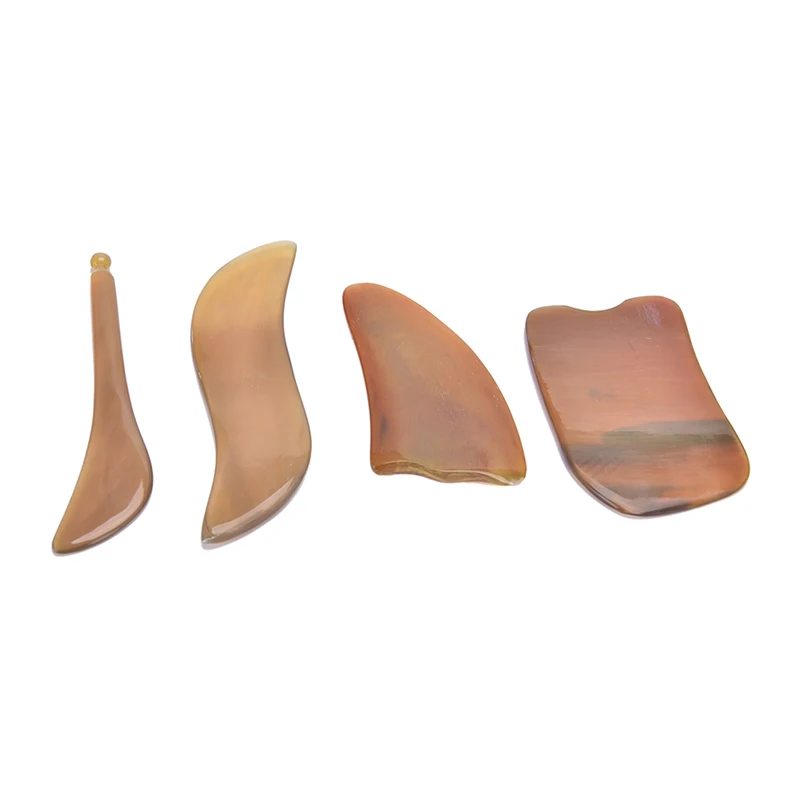 

4pcs Massage Scrapping Board Ox Horn Lightweight Gua Sha Board Body Care Relax