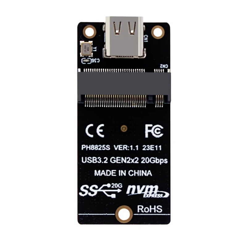

NVME To USB 3.2 Type-C Adapter M2 NVME SSD Adapter PCB 94X22mm Support M2 Nvme SSD 2230/42/60/80