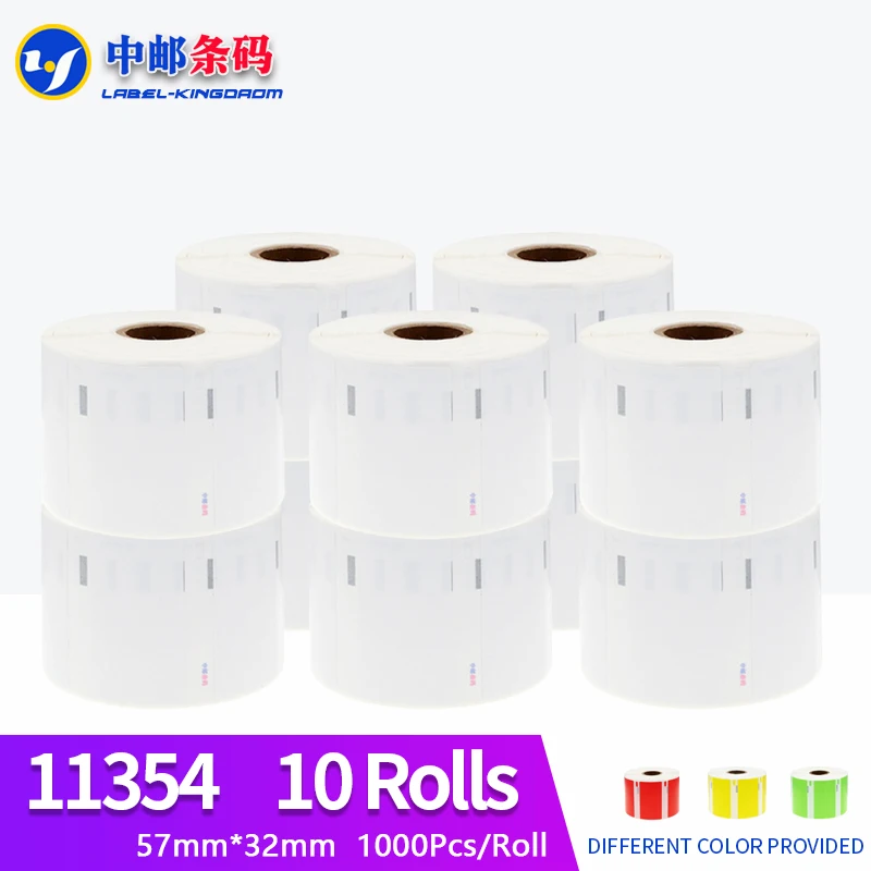 

10 Rolls Dymo Compatible 11354 Label 57mm*32mm 1000Pcs for LW400 450 450Turbo Printer Seiko SLP 440