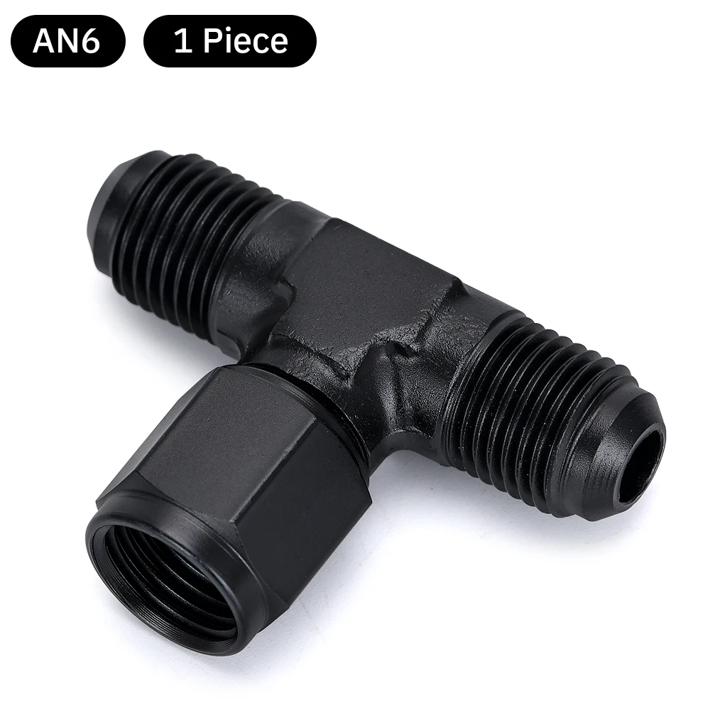 

Алюминиевый раструбный тройник AN6 AN8 AN10 Тройник с внутренней и наружной резьбой на боковой резьбе, черный, 1 шт.