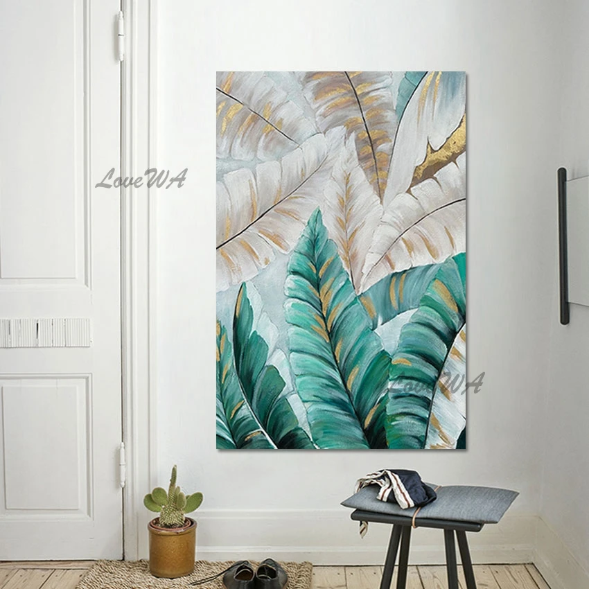 Абстрактная живопись с изображением растений современный декор для отеля холст