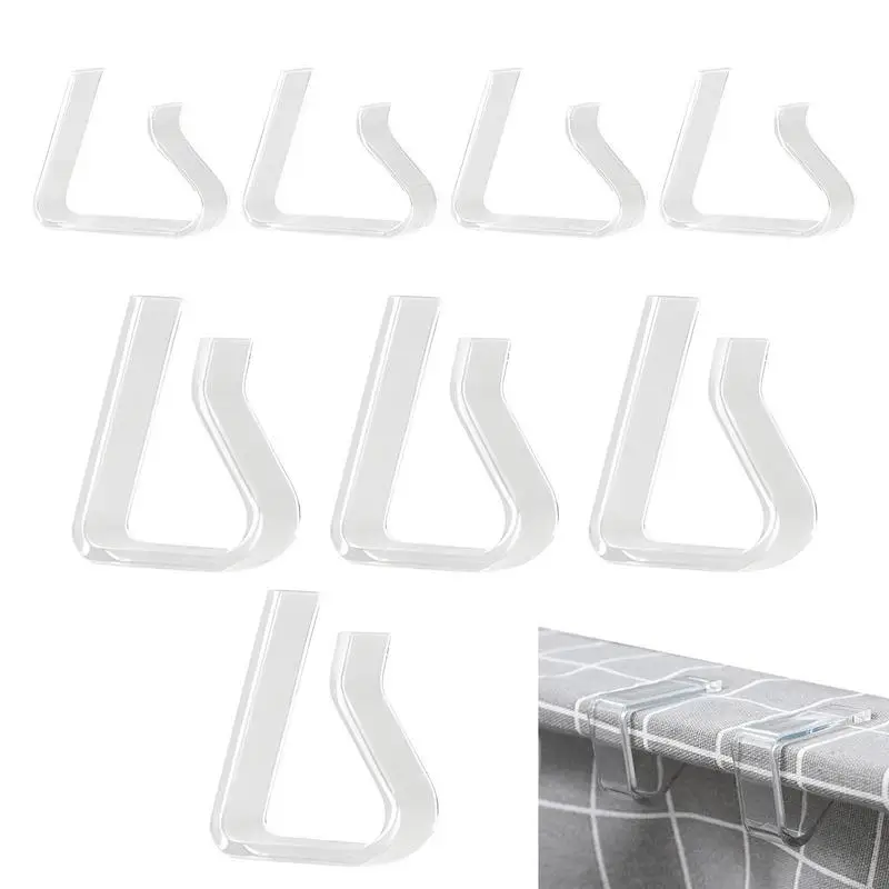 

Tablecloth Clips Transparent Punch Free Table Cover Clips Table Clips For Outdoor 8PCS Clear Table Clip Picnic Table Cover Clamp