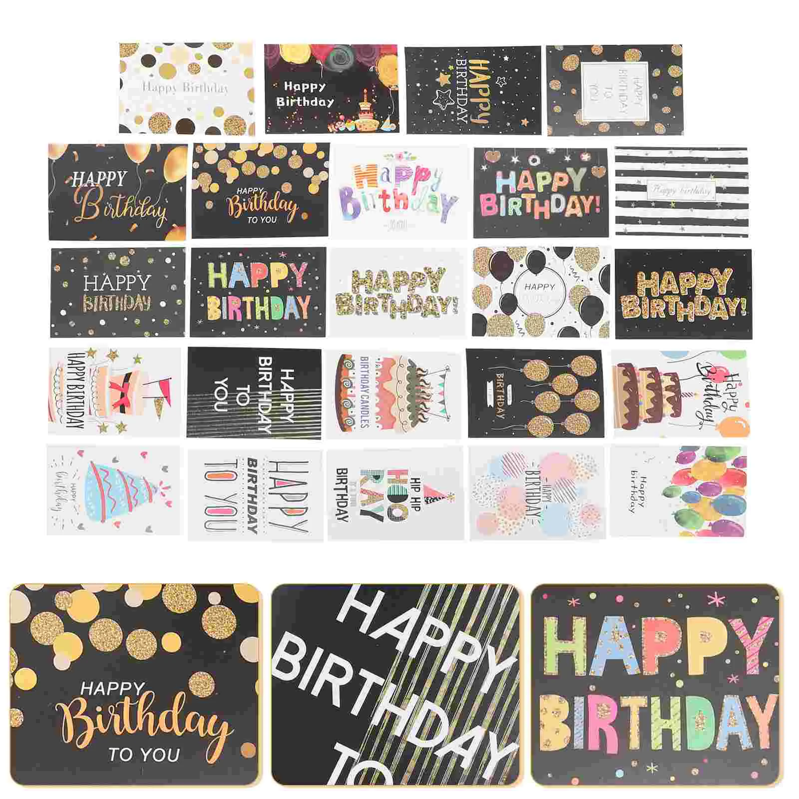 

24 набора открыток на день рождения, поздравительные открытки, мужской костюм, счастливый ассортимент, благословение, младенец, разные складки