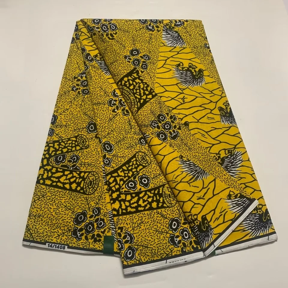 

2023 Новая африканская восковая ткань с принтом, настоящий нигерийский рэпер, материал для шитья Анкары батик, 6 ярдов, африканский восковой принт, хлопок