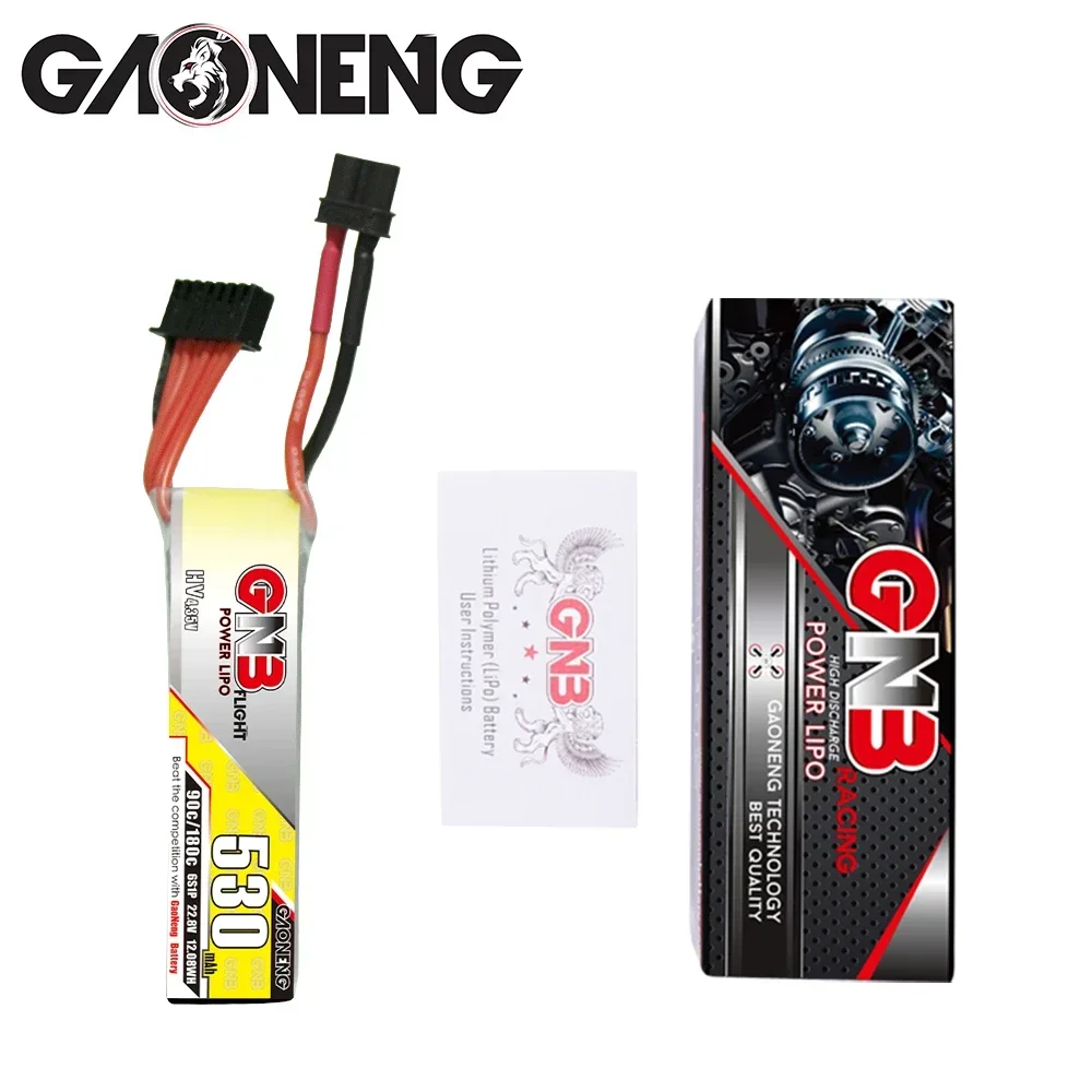

GAONENG 6S1P 530mAh 22.8V 90C GNB Light Weight HV Lipo Battery With XT30/XT60 Plug For FPV Racing Drone RC Helicopter
