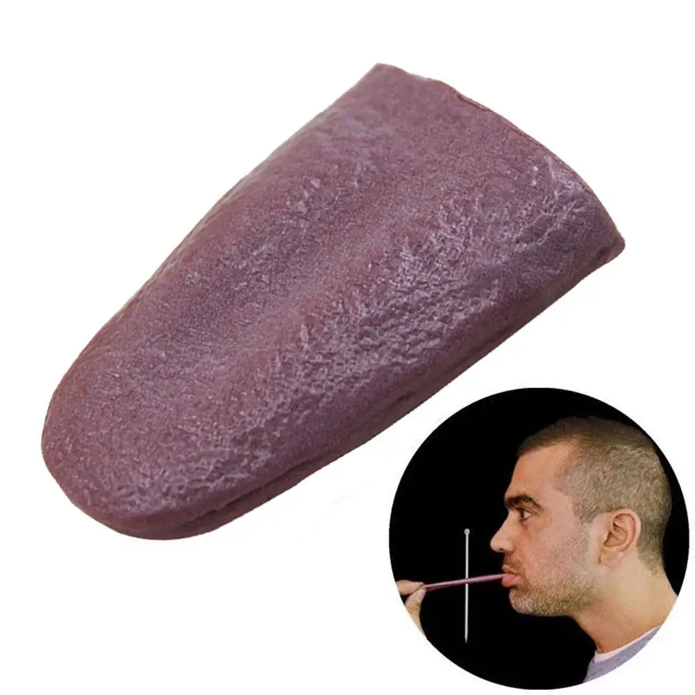 

Funny Whole Fake Simulation Magic Realistic Fake Tongue Toy Vulgar Tongue Halloween Rubber Prank Decompression Gift Joke T0d3