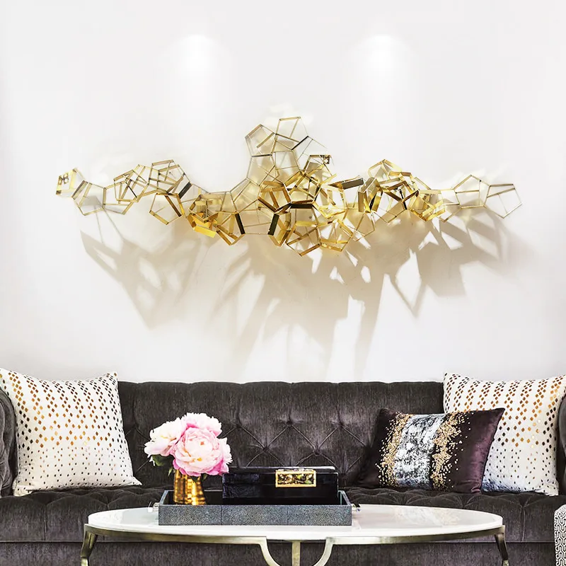 

Фон для спальни, дивана, настенное украшение, подвеска для ресторана, металлическое настенное украшение, модель комнаты, настенная подвеска, кованая железная стена