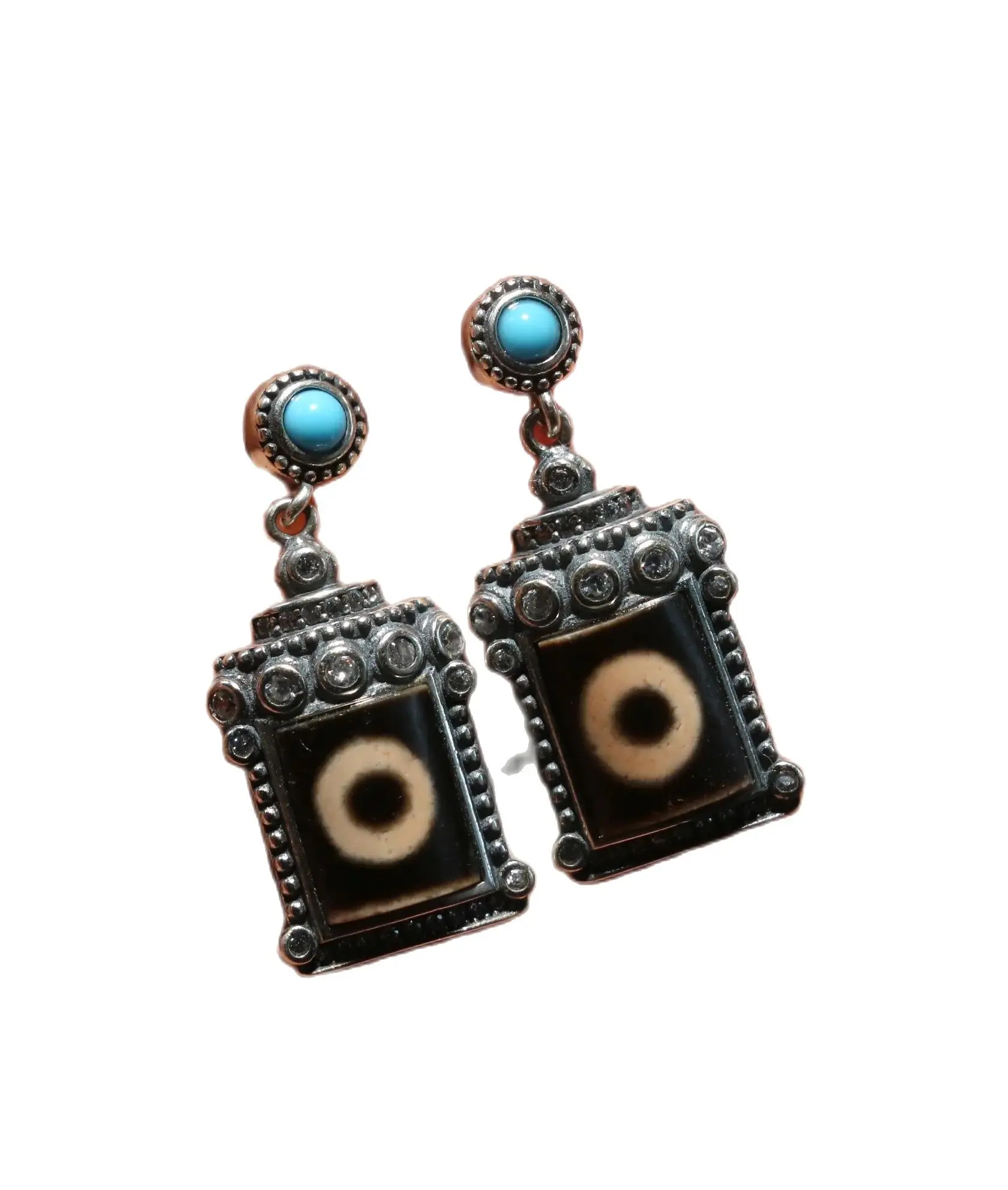 Уникальные тибетские старые кольца A Pair Energy из драгоценного камня