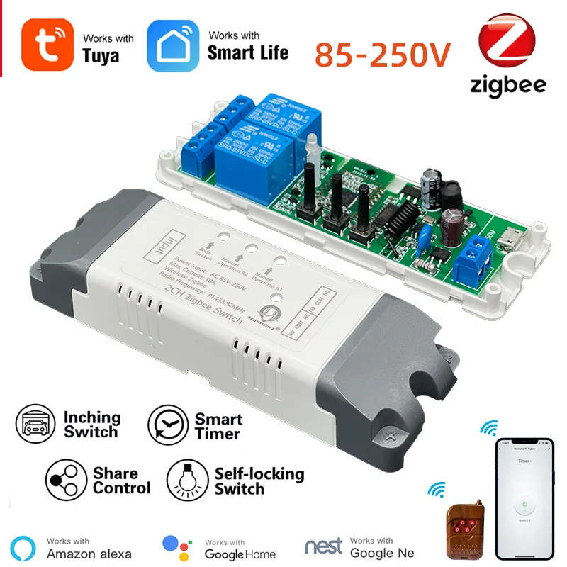 

mumubiz ZigBee смарт-реле 2 канала 80-250 В