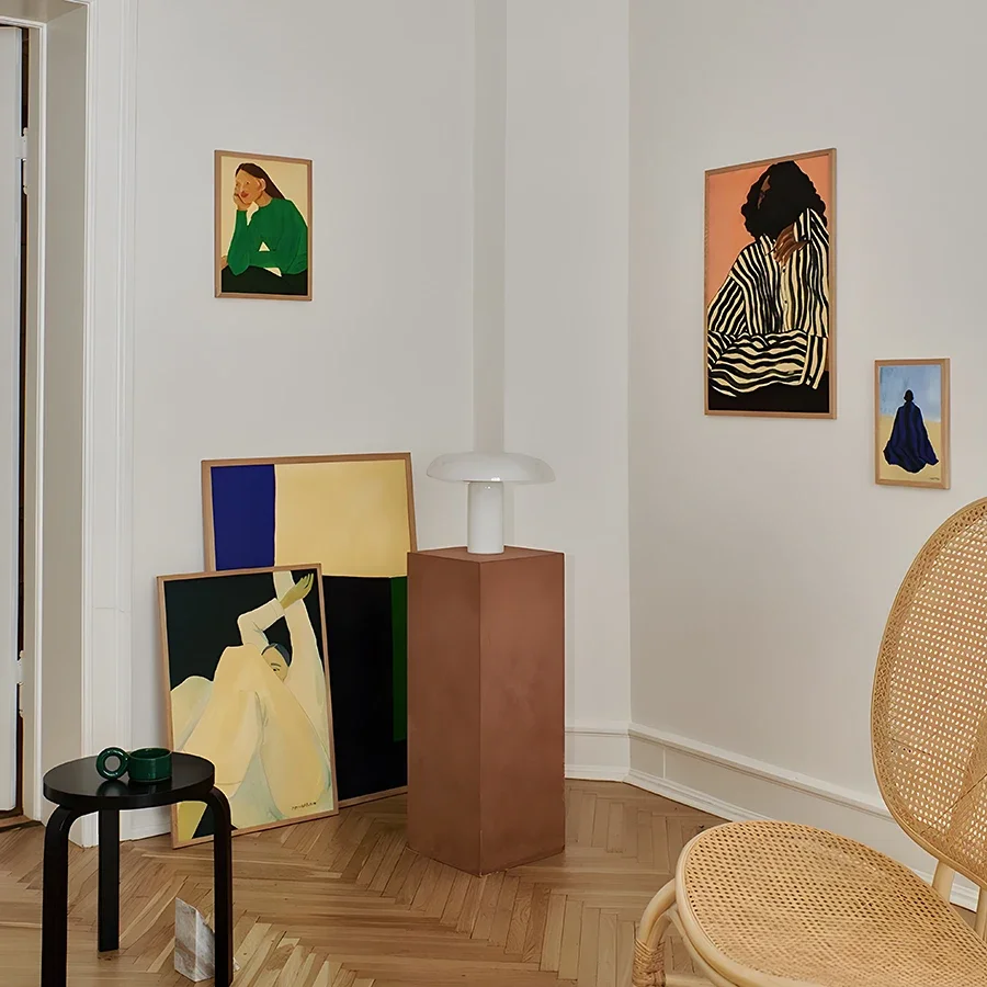 Абстрактная геометрическая линия девушки настенная живопись на холсте постеры