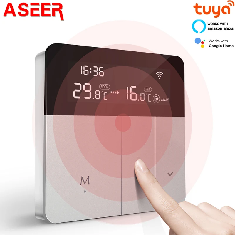 Умный термостат ASEER WiFi, контроллер температуры 100-240 В 3A Tuya APP, дистанционное управление, работа с Alexa Google Home Yandex Alice