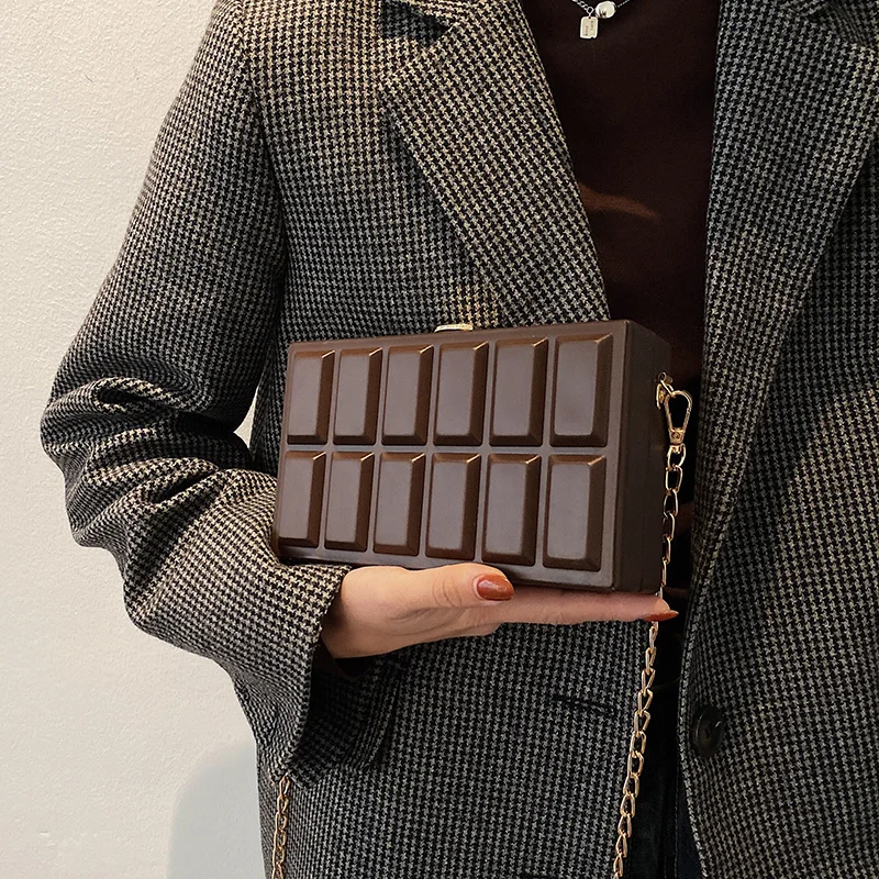 

chocolate padrão pu crossbody sacos das mulheres novo designer bolsas de moda feminina ombro pacote personalidade sac