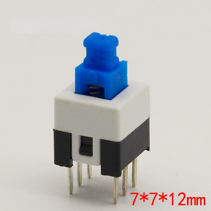 30 шт./лот квадратный 7x7x12 мм 6-контактный DPDT мини-кнопочный самоблокирующийся переключатель G64 мультиметр переключатель