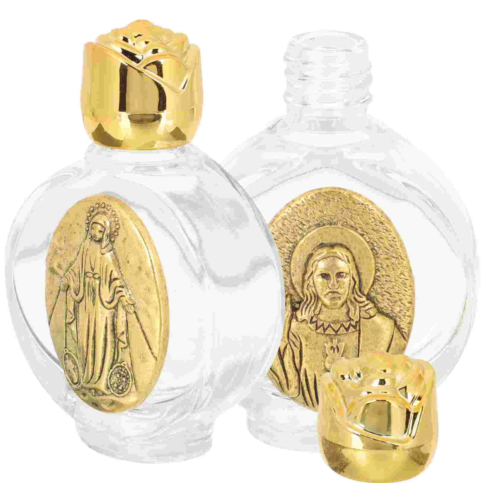 

2 Pcs Home Decor Blessed Water Bottle Wedding Favors Family Glass Décor Little Bottles Tiny Empty Household Holy