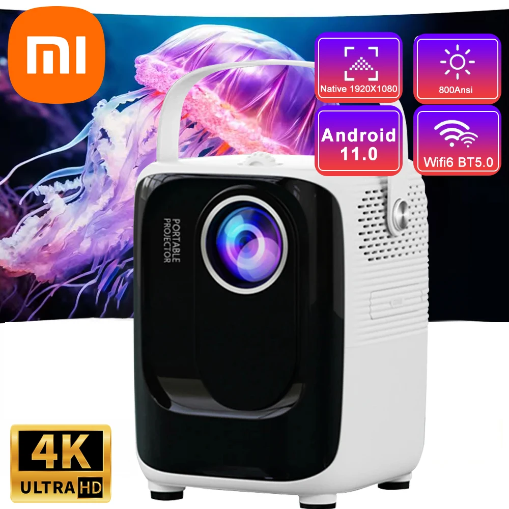 

NEW Xiaomi 5G Mini Home 4K HD Projector 800 ANSI Android 11 Dual Band WIFI 6 BT5.0 1920*1080P Cinema Outdoor Portable Projector