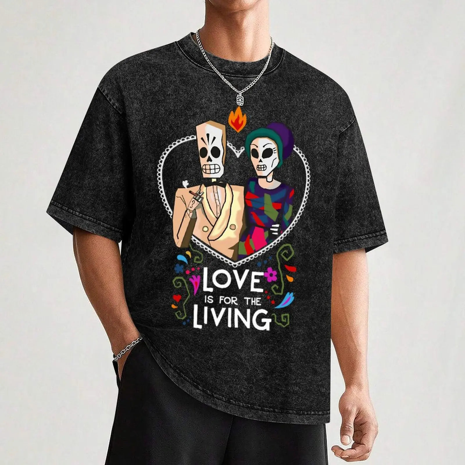 Футболка GRIM FANDANGO футболка с рисунком хлопковые футболки мужская одежда топы