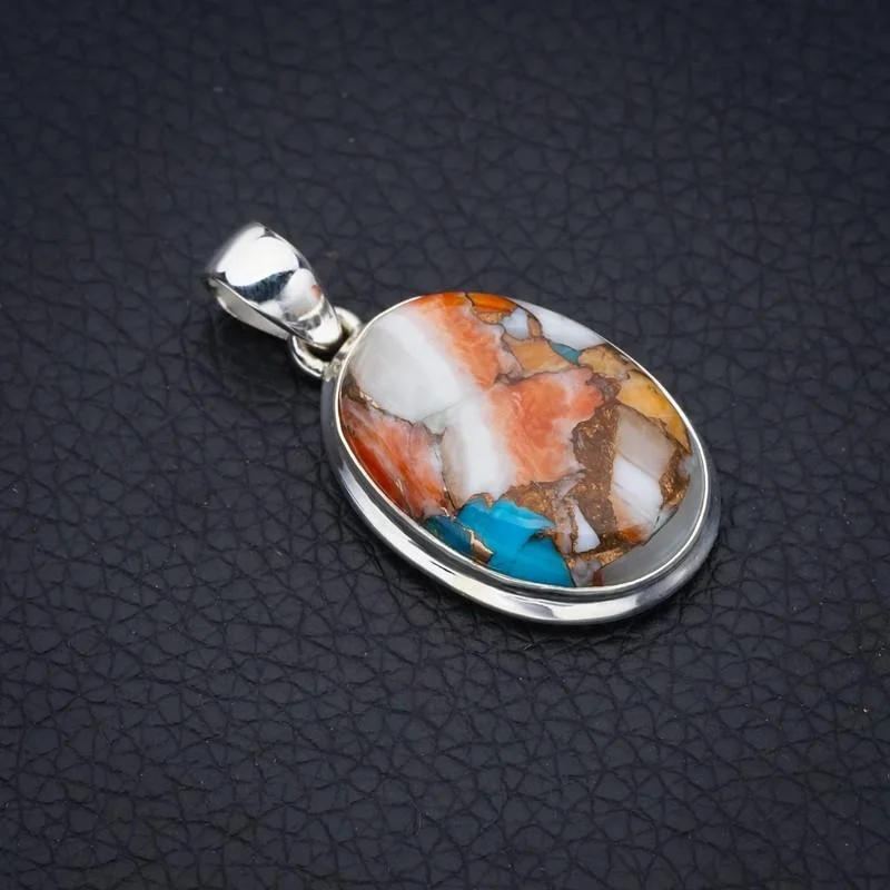 

StarGems Copper Chalcedony Handmade 925 Sterling Silver Pendant 1.5" F3749