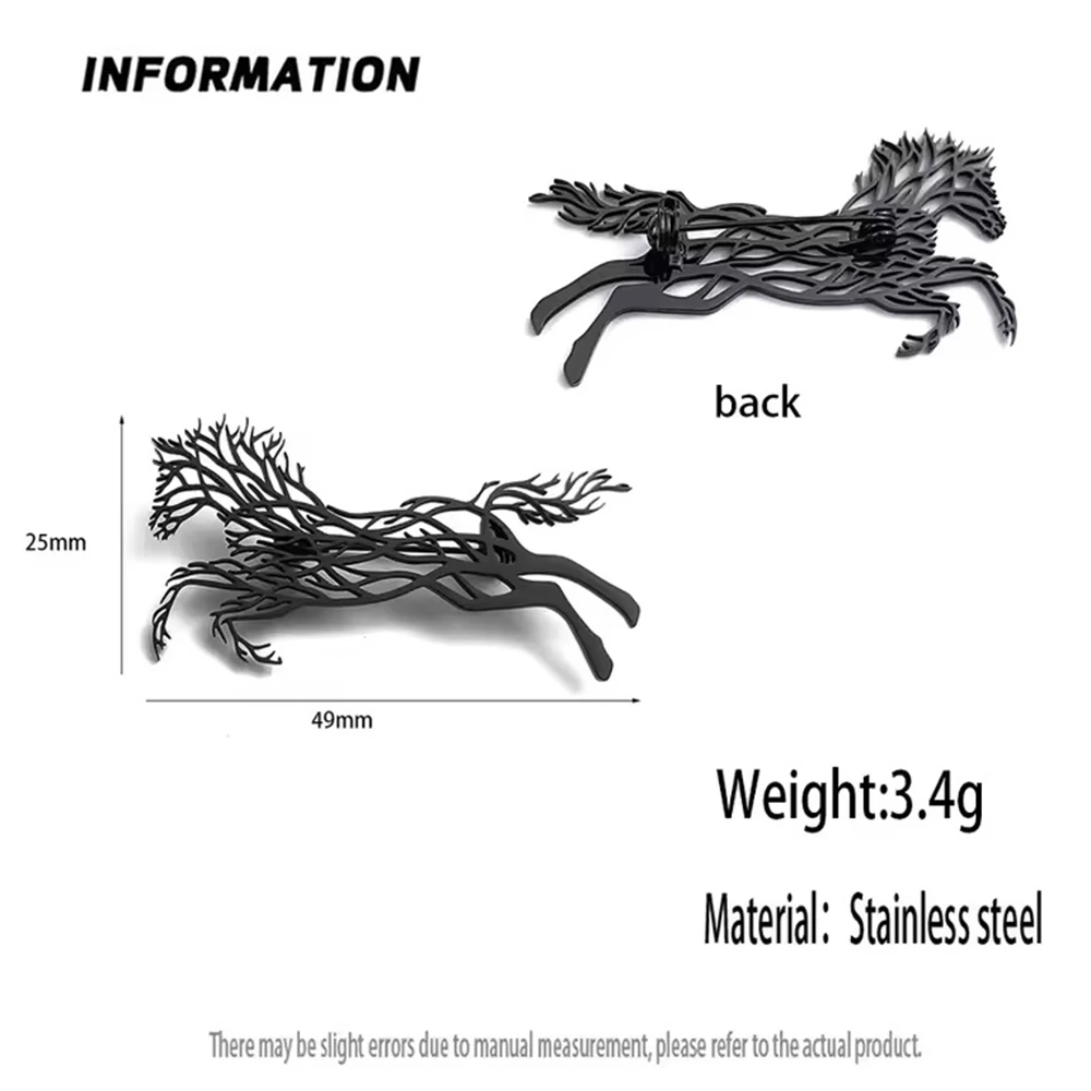 Hanreshe ветка лошадиная булавка из нержавеющей стали брошь серии животных значок
