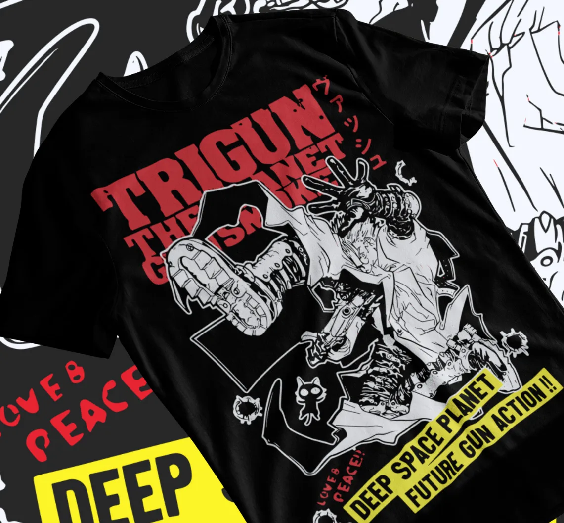 Trigun Vash The Stampede Moon Аниме Манга Футболка унисекс Мягкая футболка