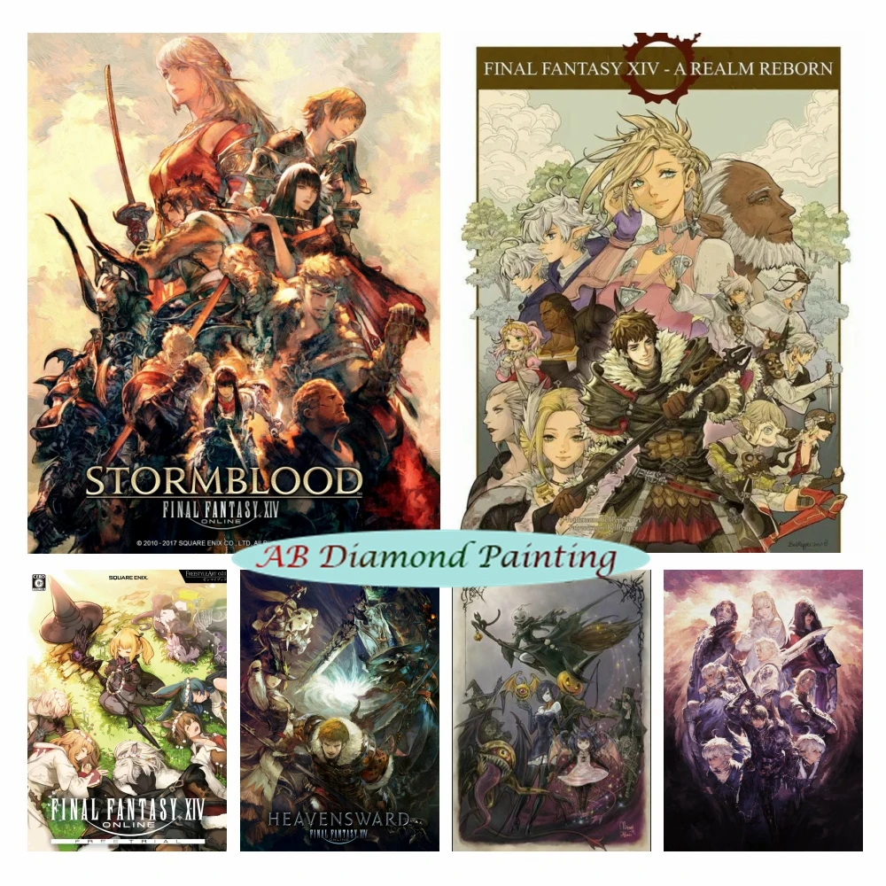 Final Fantasy XIV AB Drill Алмазная живопись FF14 и walker Art Наборы для вышивания крестиком Игровые иллюстрации Вышивка Домашний декор Ремесло подарок