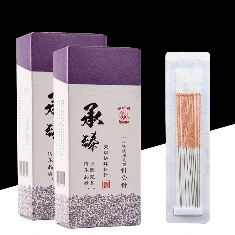 

100pcsacupuncture needles disposable Copper handle disposable beauty Massage Medicine Acupuncture Needle