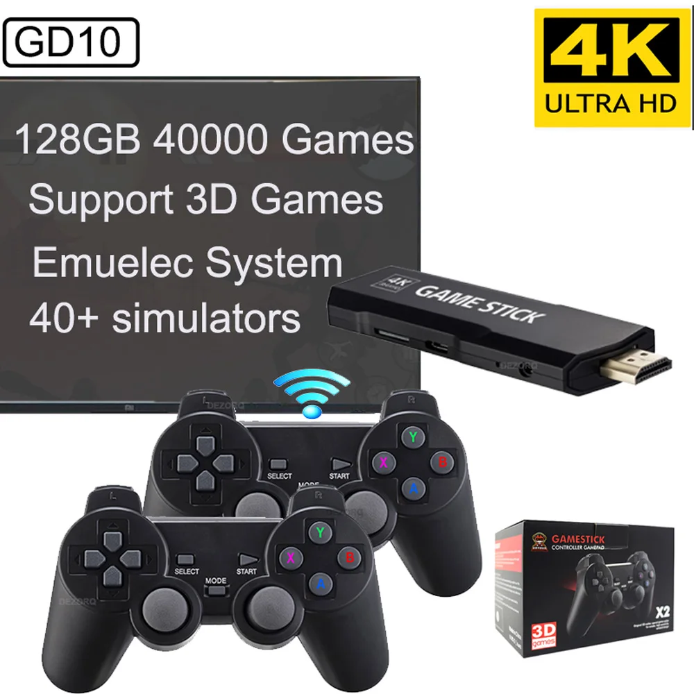 

Video Game Retro 30000 Jogos 64GB Game Stick GD10 4K Consola Video Juegos Dual Wireless Gamepad Emuelec System Emulator for PS1