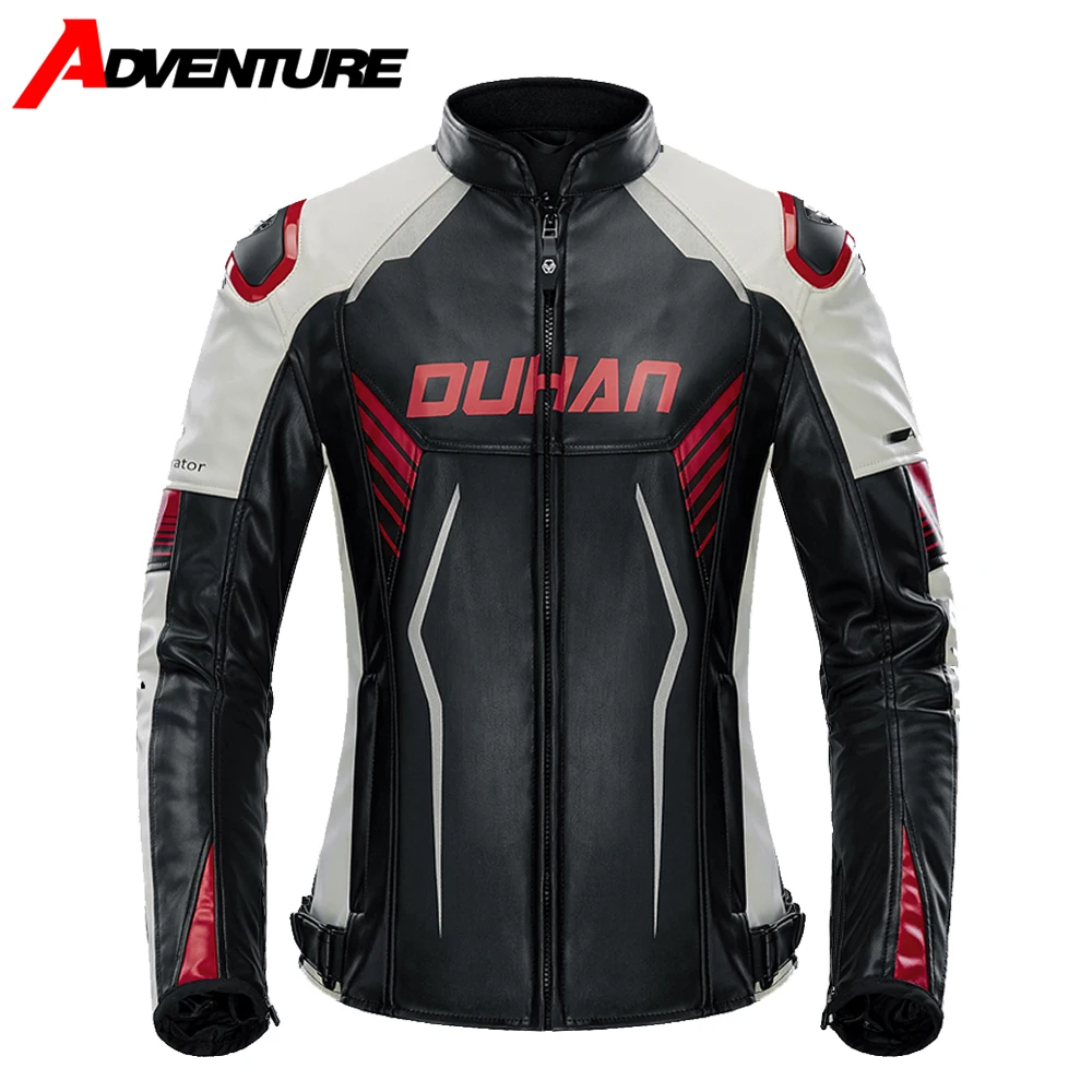 

Motorcycle Jacket Leather Women Waterproof Gear Racing Jackets 4 Seasons Motocross Motorcycle Moto Jacket Pants Suit Keep Warm