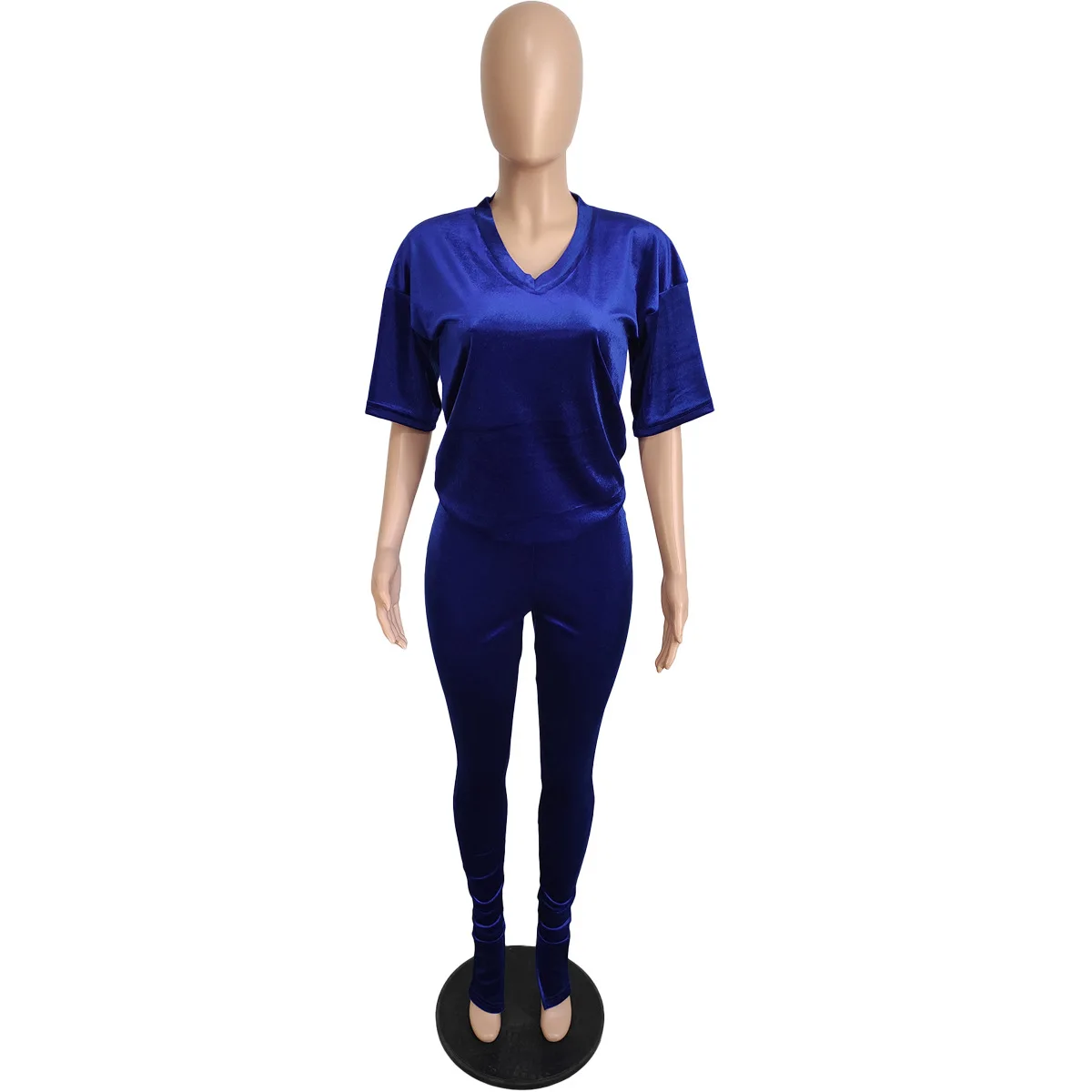 Женский Бархатный спортивный костюм однотонный Свободный пуловер с коротким