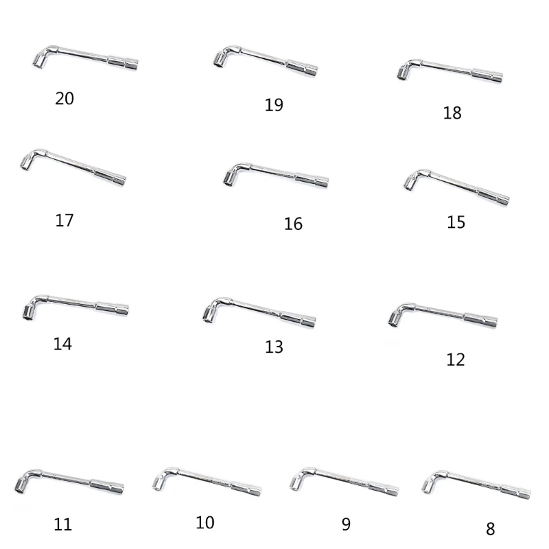 

L Type Pipe Perforation Elbow Wrench Double Head Outer Hexagon Socket Sleeve Spanner Remove Fix Screw Nut Tool