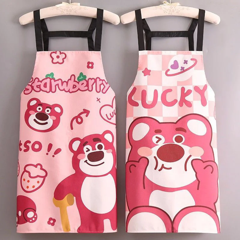 

Disney Lots-o Cooking Apron Cute Cartoon Hand-wiping Kitchen Household Kawaii Women Oil-proof Waterproof Adult Fashion Apron