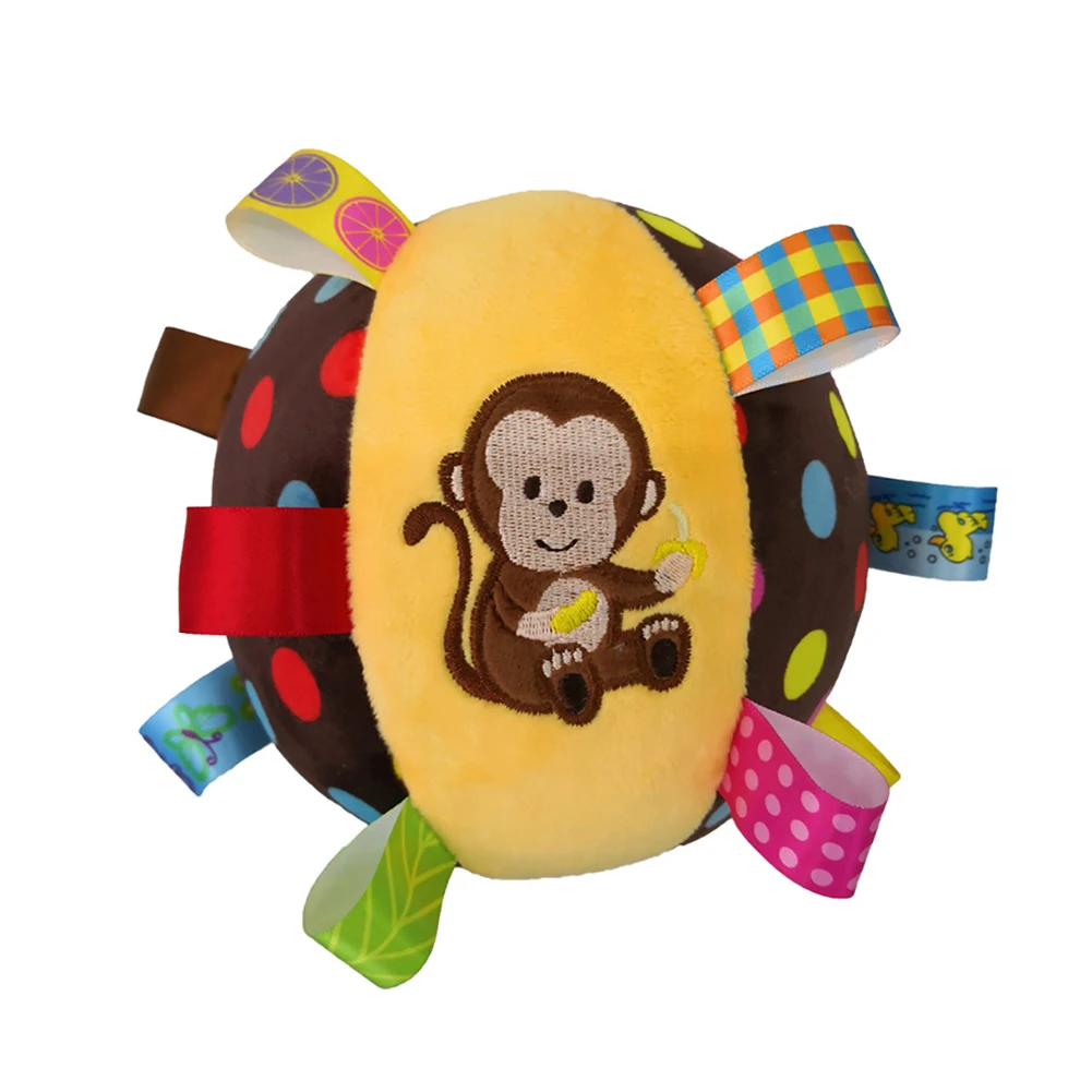 

Детская погремушка с милым дизайном животного, обучающее кольцо-колокольчик для обучения, подарок для младенцев, игрушка-мяч, ручное схваты...