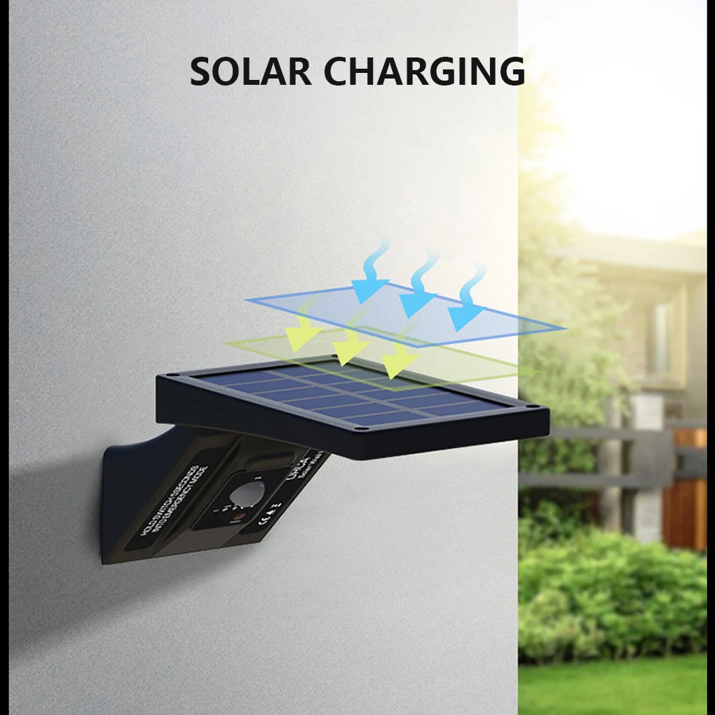

ABS Solar Wall Light Detachable Wide Angle Rechargeable Battery Operated Movement Detection Garden Street Lamp White 6000K
