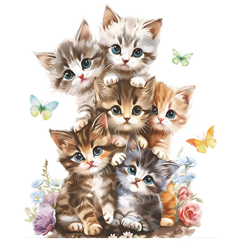 Милый мультяшный детский Кот ворс Arhat 3D Виниловые настенные наклейки на дверь