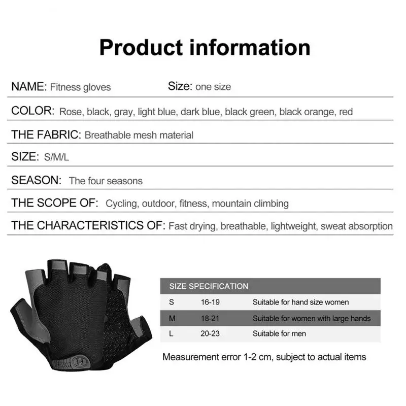 New2023 Cycling Gloves Anti-slip Anti-sweat Men Women Half Finger Gloves Breathable Anti-shock Sports Gloves Bike Bicycle Glove images - 6