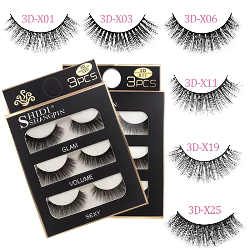 

SHIDISHANGPIN 3 pairs 29 styles False Eyelashes Natural Long 3D Faux Mink Hair Soft Fluffy Wispy Handmade Lashes Eye Maquiagem